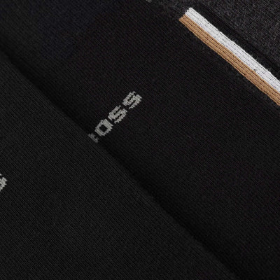 BOSS 4P RS Gift Iconic CC Sock in Black & Grey Logo