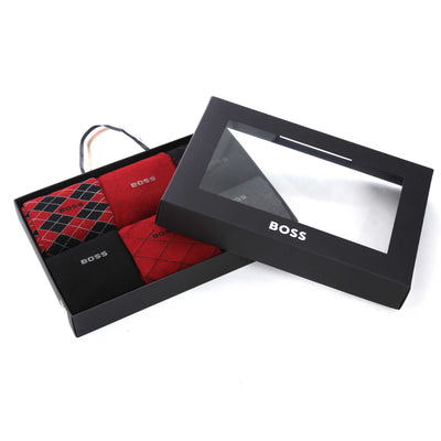 BOSS 6P RS Giftdesign CC Sock in Black & Red Box Open