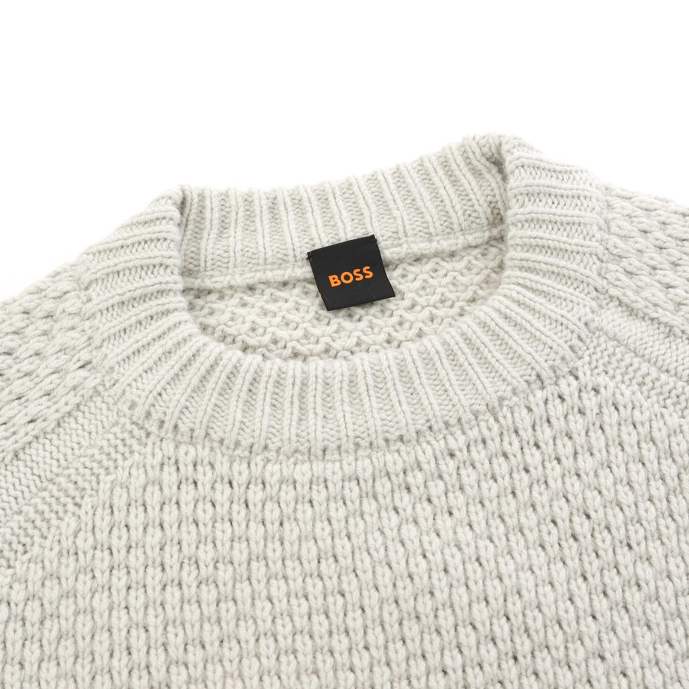 BOSS Armstrong Knitwear in Light Beige Neck