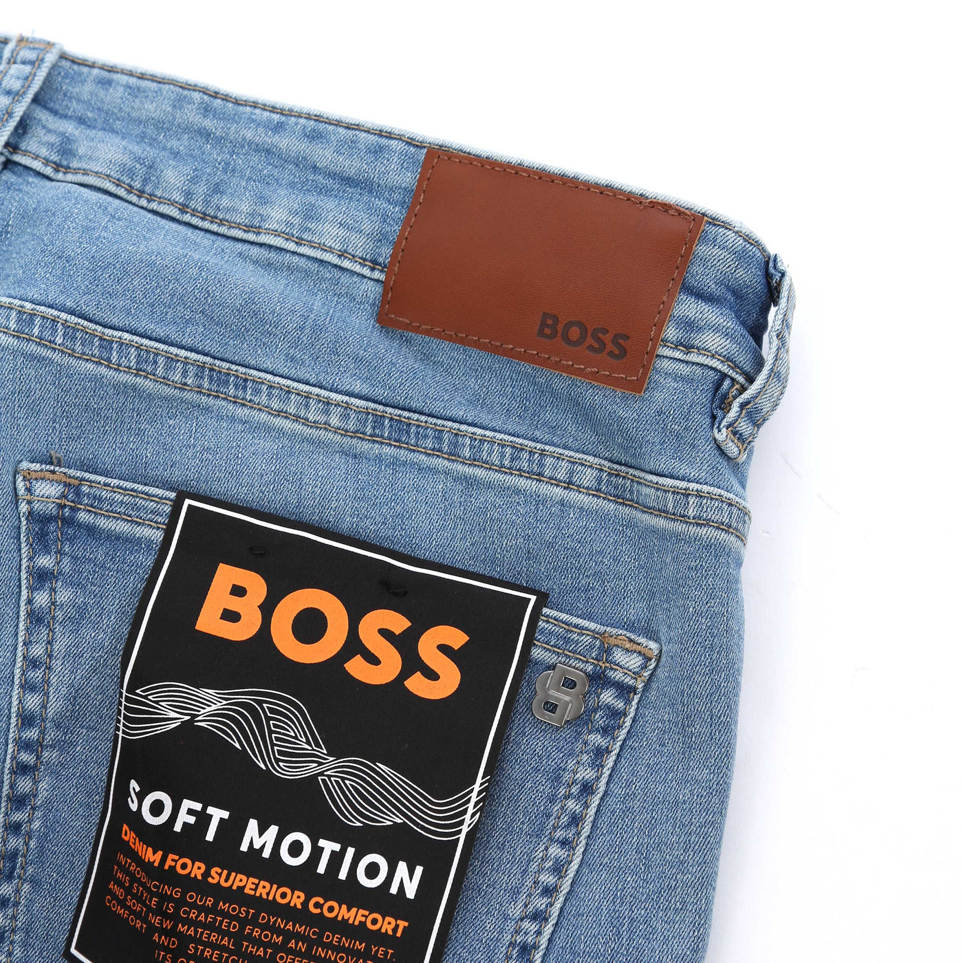 BOSS H Delaware Jean in Bright Blue Denim Badge