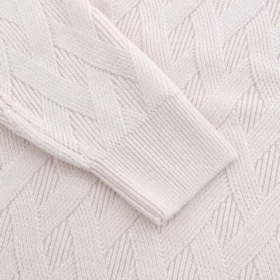 BOSS H Elfredo Knitwear in Open White Cuff