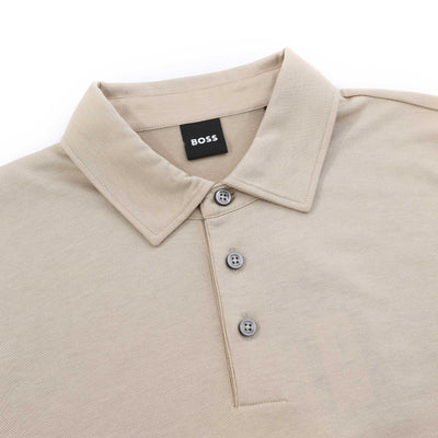 BOSS H Press 57 Polo Shirt in Light Beige Placket