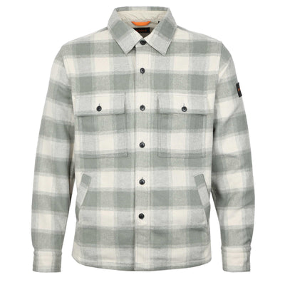 BOSS Lassie M Overshirt in Light Beige Check