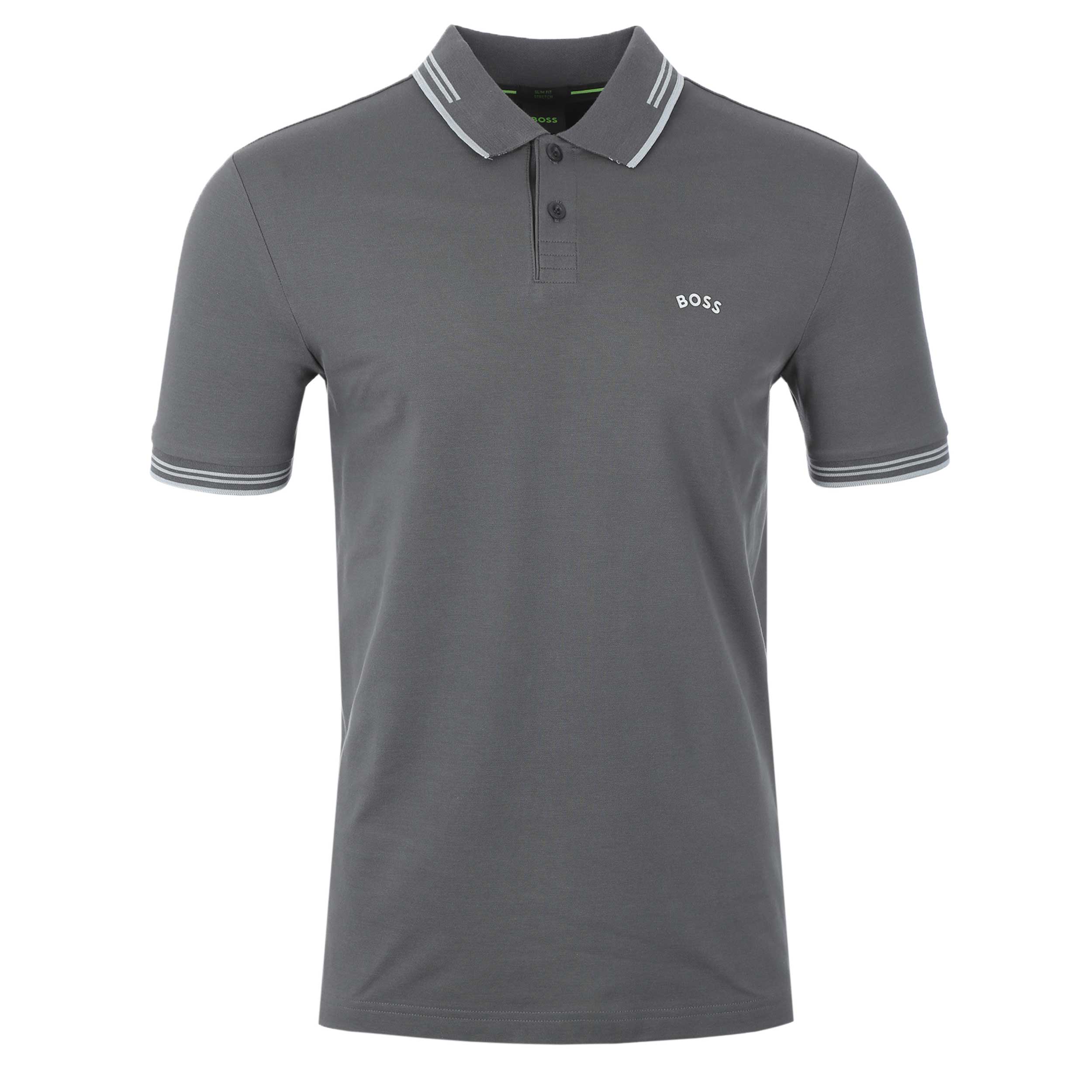 BOSS Paul Curved Polo Shirt in Dark Grey | BOSS | Norton Barrie