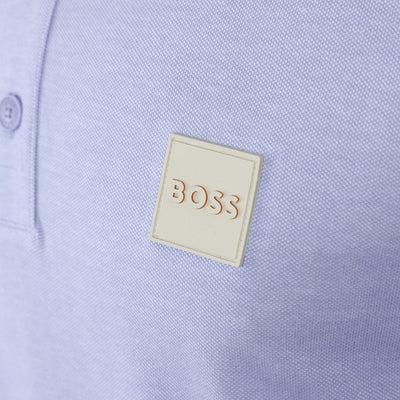 BOSS PeOxford Polo Shirt in Lilac Logo