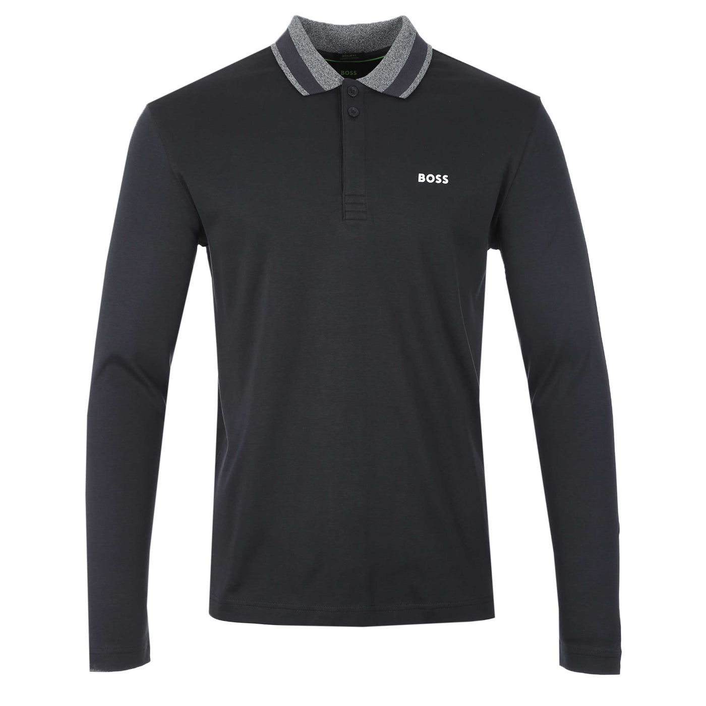 BOSS Plisy 2 Long Sleeve Polo Shirt in Navy