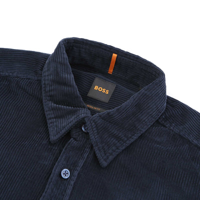 BOSS Relegant Shirt in Dark Blue collar