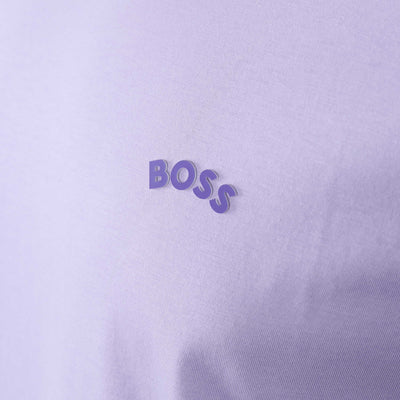 BOSS Tee Curved T-Shirt in Lilac Logo