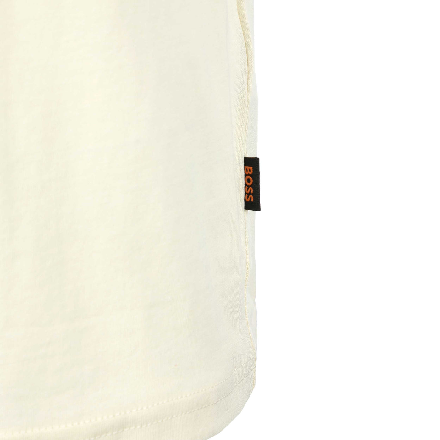 BOSS Teeshark T Shirt in Light Beige Logo Tab