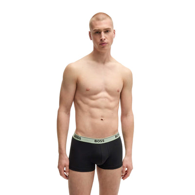 BOSS Trunk 3P Power Underwear in Black with Blue Bands Model 3