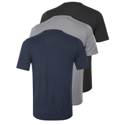 BOSS Tshirt RN 3P Bamboo T-Shirt in Grey, Navy & Black Back