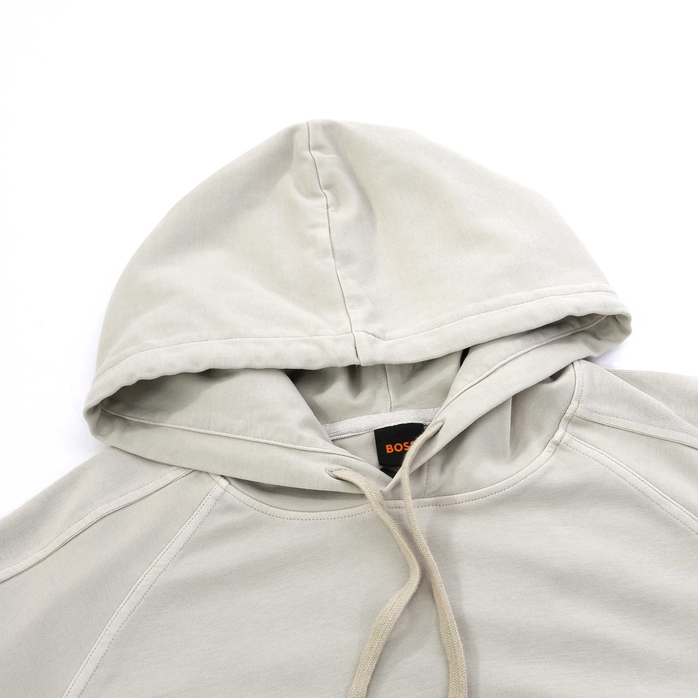 BOSS We concretehood Hoodie Sweat Top in Light Beige Hood