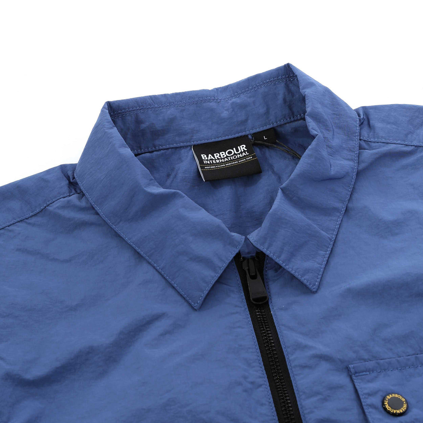 Barbour Inline Overshirt in North Sea Blue Collar