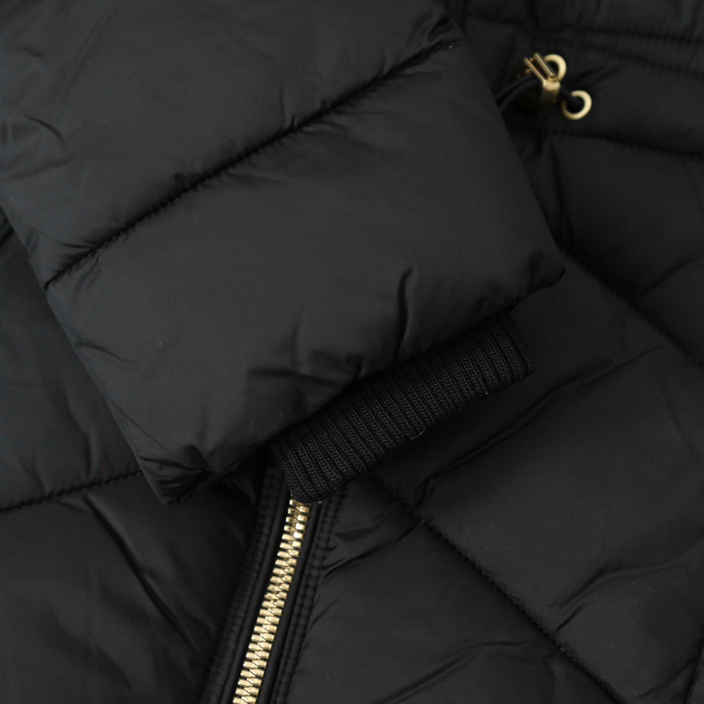 Barbour Island Ladies Quilted Jacket in Black Cuff