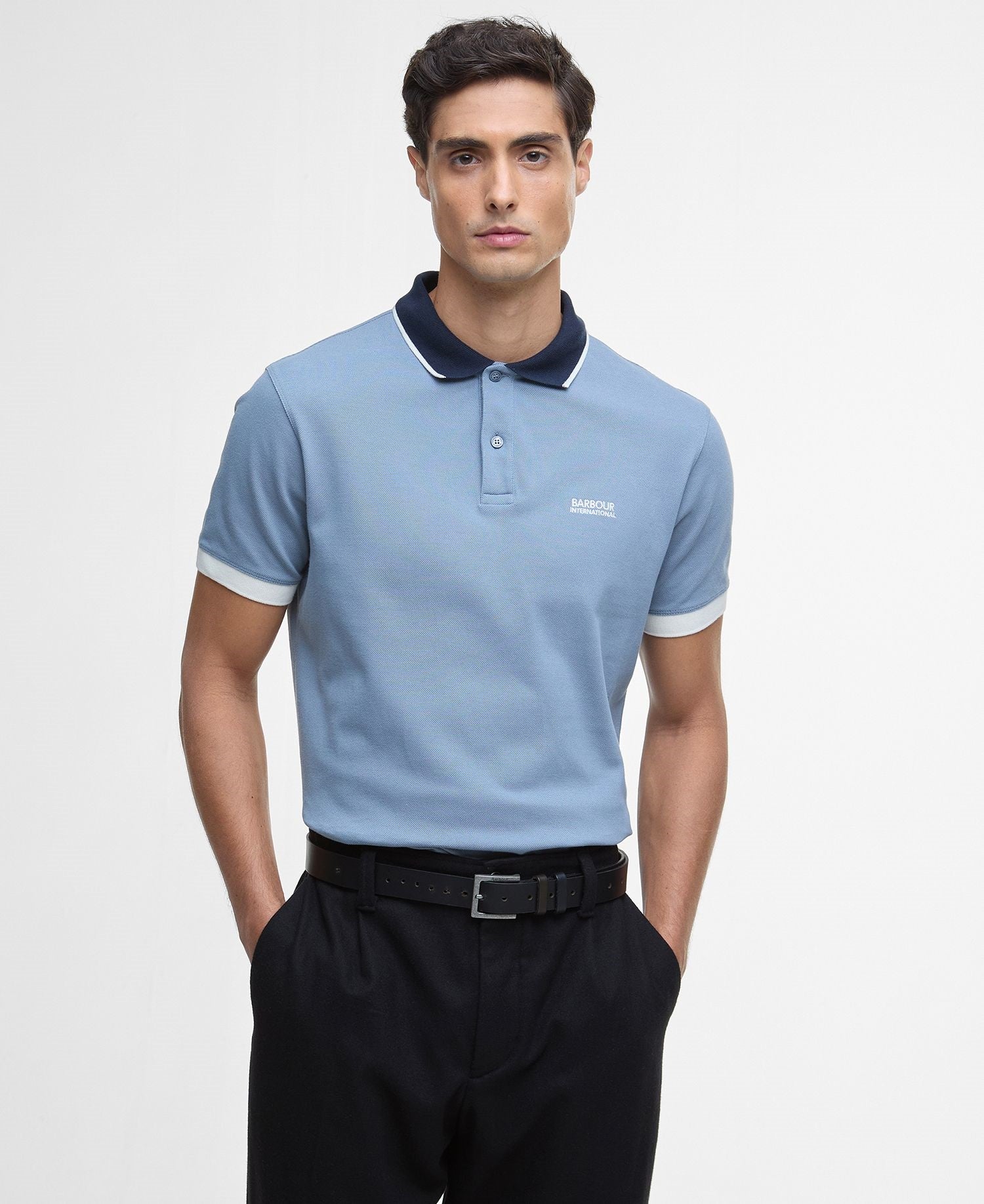 Barbour Howall Polo Shirt in Washed Blue