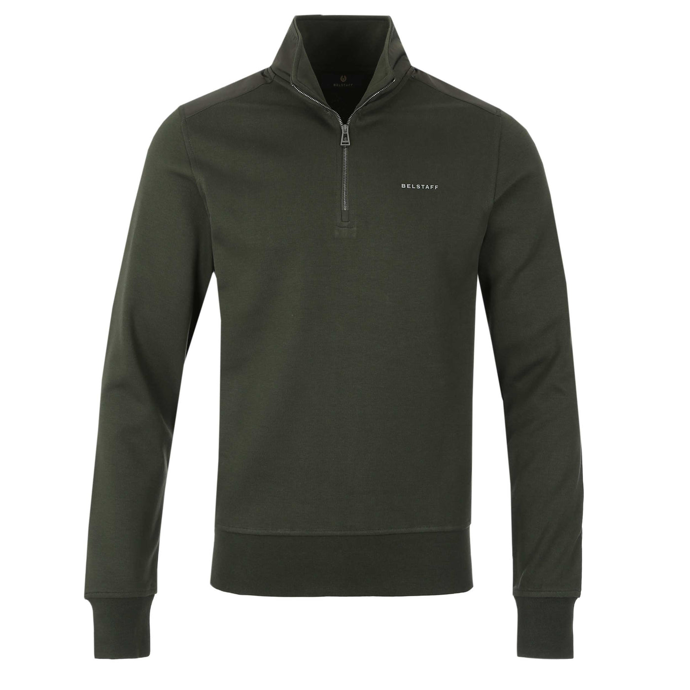 Belstaff Alloy Quarter Zip Sweat Top in Tile Green