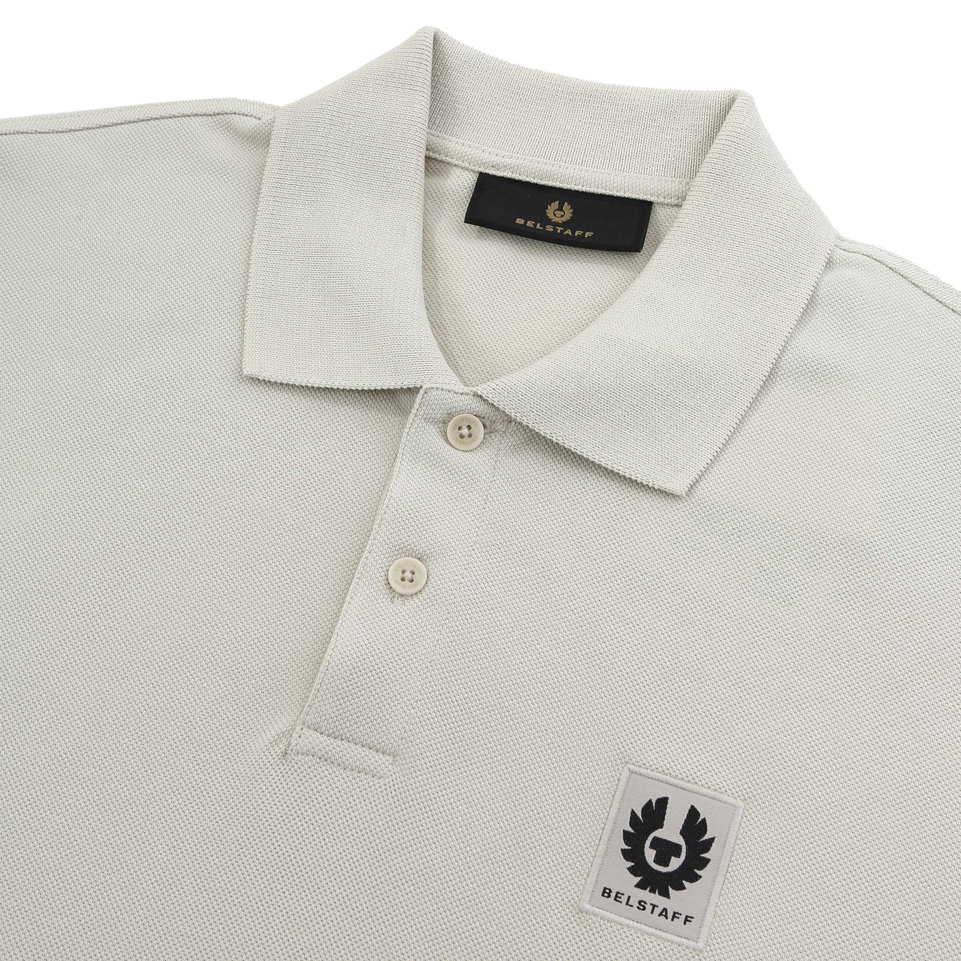 Belstaff Classic Short Sleeve Polo Shirt in Stone Beige Collar