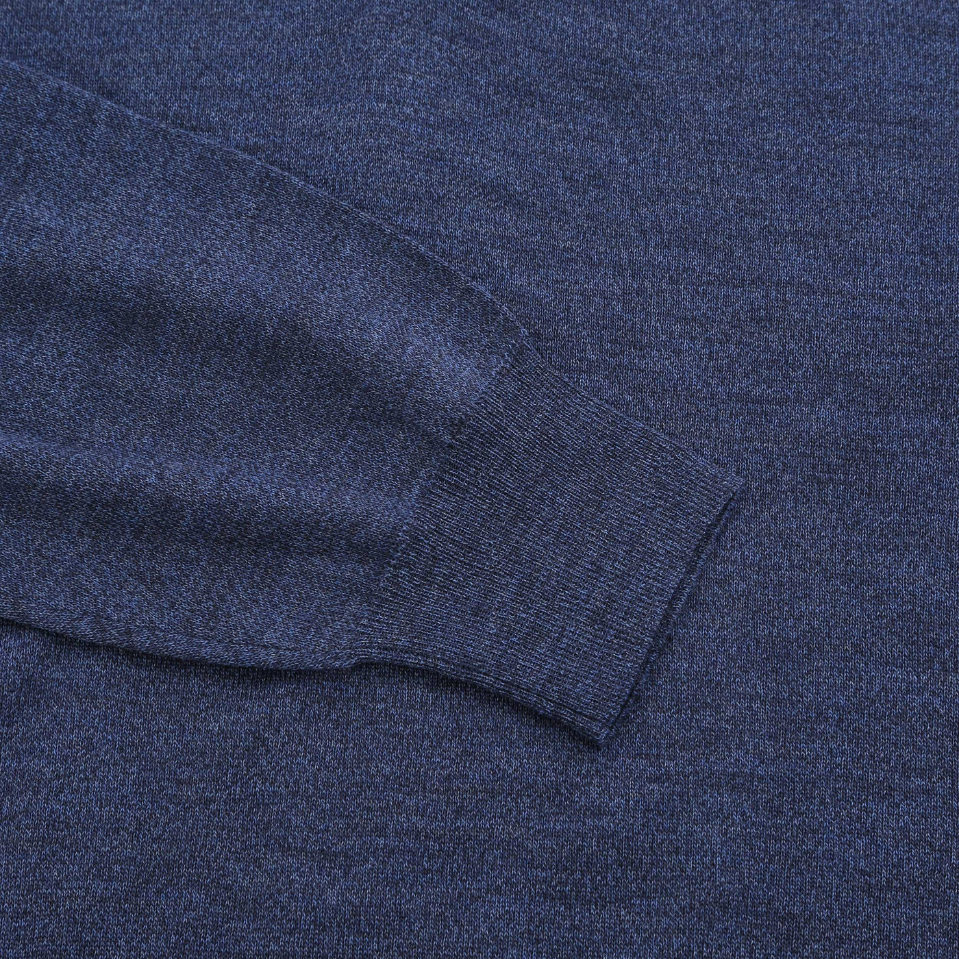 Canali 1/4 Zip Knitwear in Blue Marl Cuff