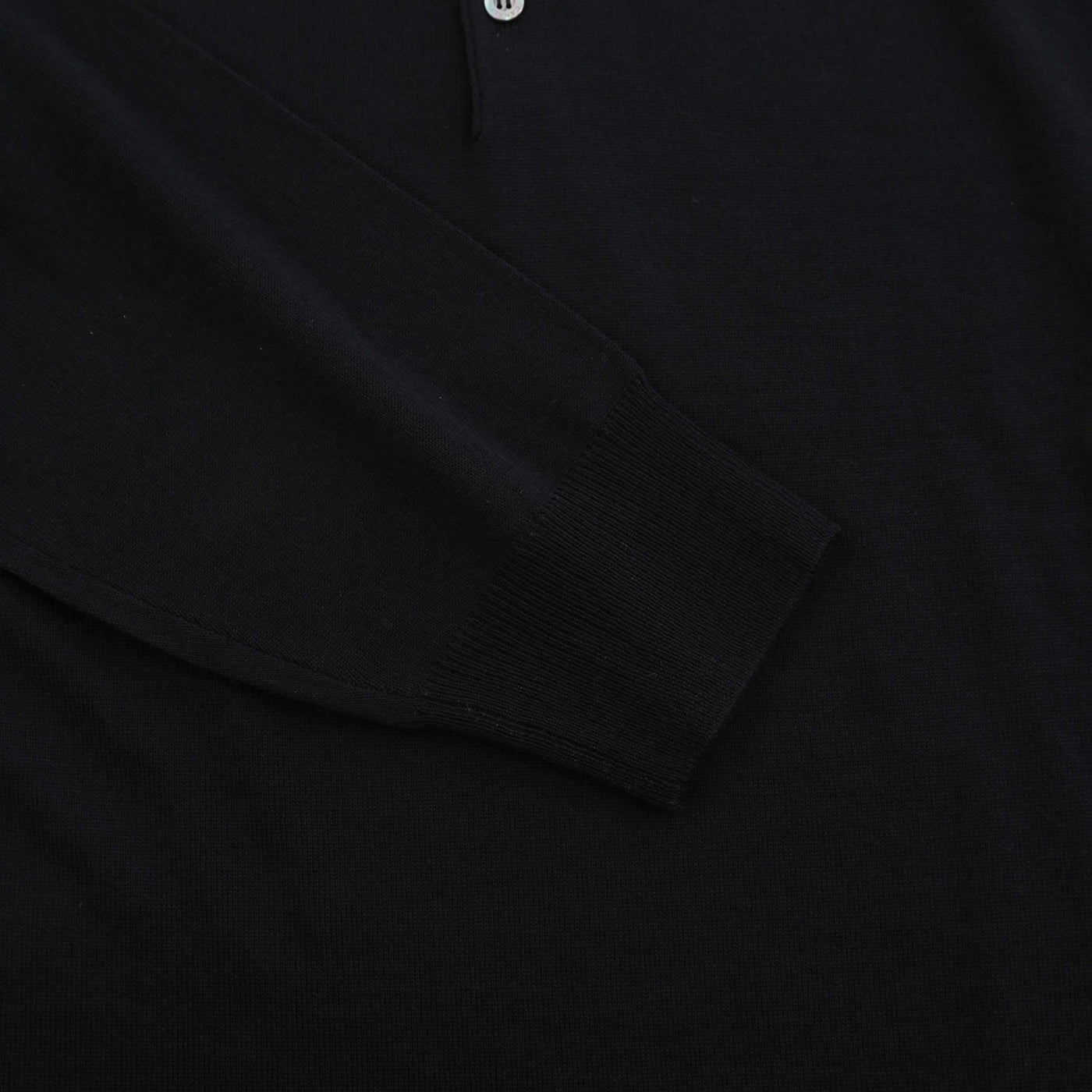 Canali 3 Button Knitted Polo in Black Cuff