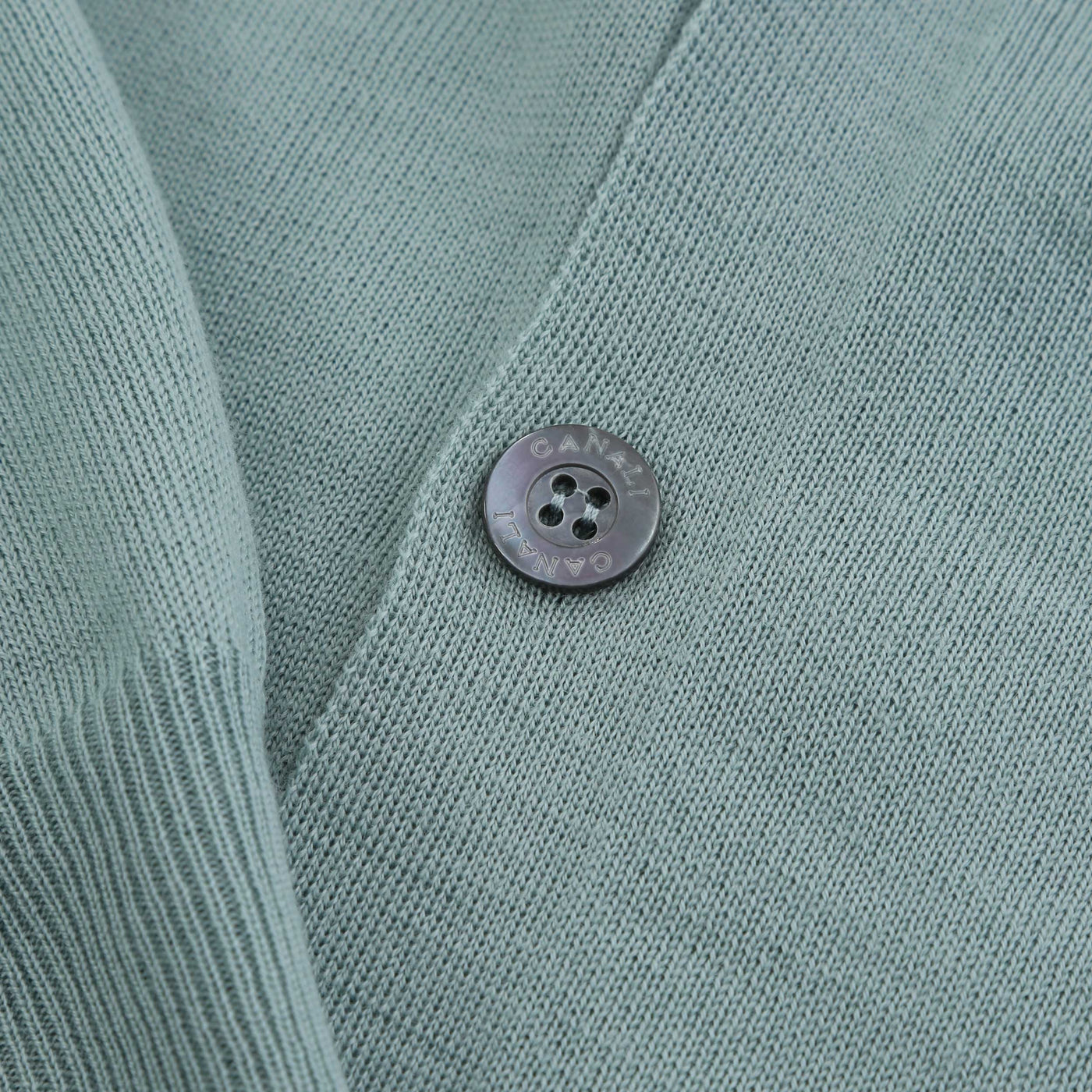 Canali Cardigan in Mint Green Button