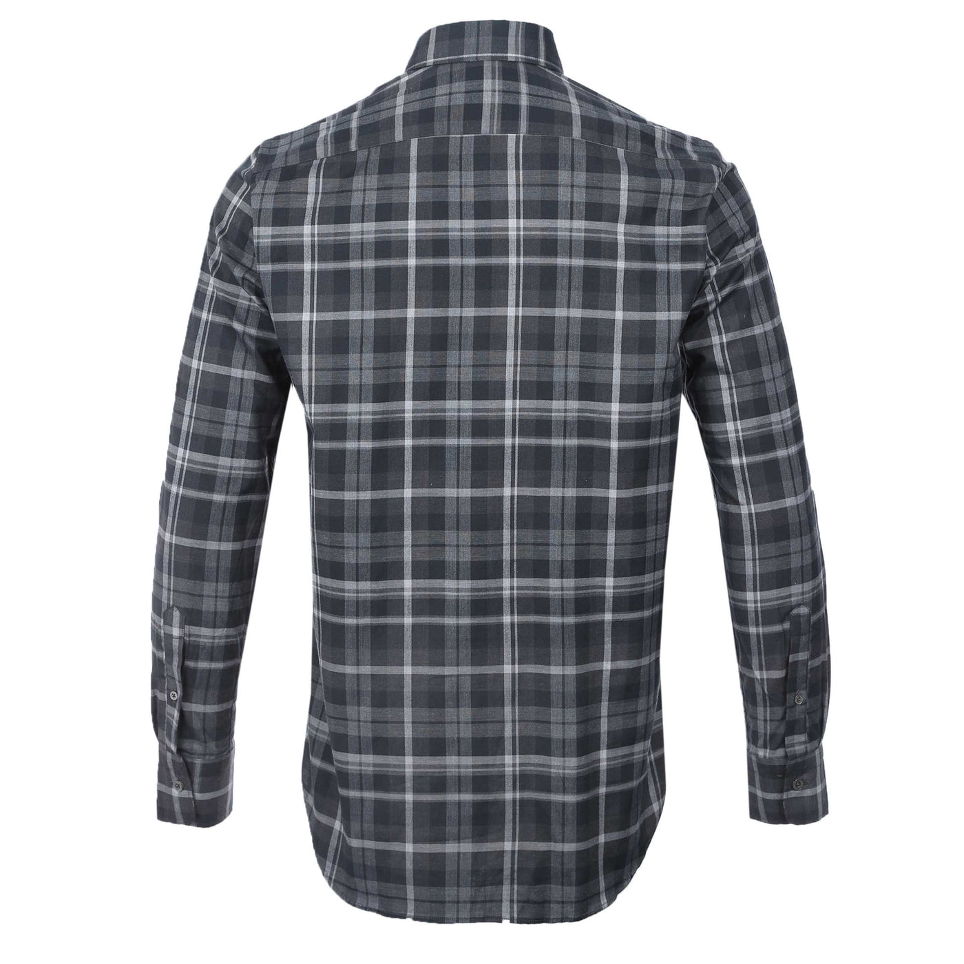 Canali Check Shirt in Black Check Back