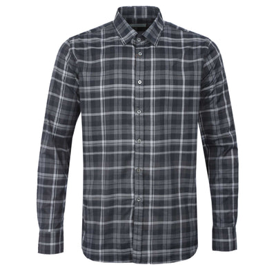 Canali Check Shirt in Black Check