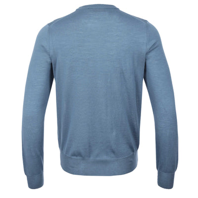 Canali Crew Neck Knitwear in Blue Back