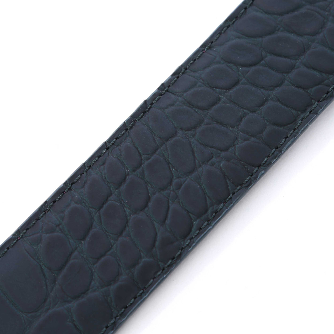 Elliot Rhodes Croc Print Belt in Midnight Oil Detail