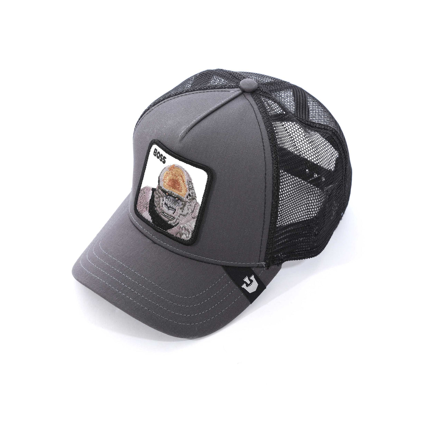 Goorin Bros The Boss Trucker Cap in Charcoal Birdseye