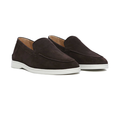 Herno Mocassino Scamosciato Liscio Shoe in Brown Side