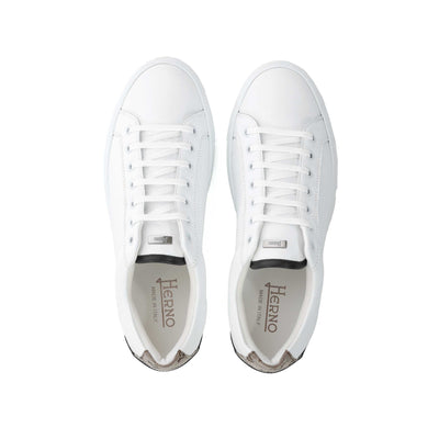 Herno Sneaker Pelle Martellata Con M Trainer in White Birdseye