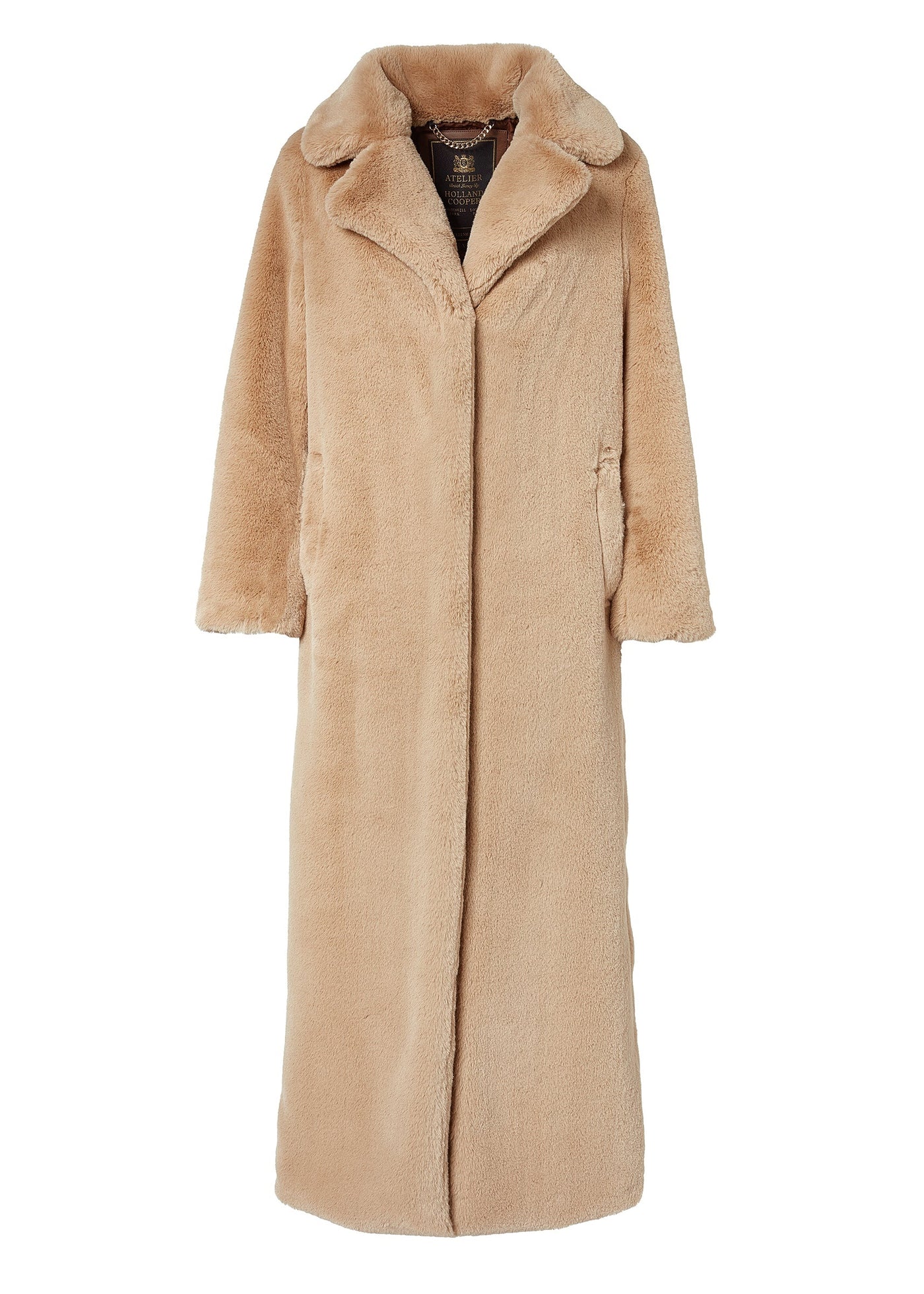 Holland Cooper Asygarth Faux Fur Coat in Natural Front