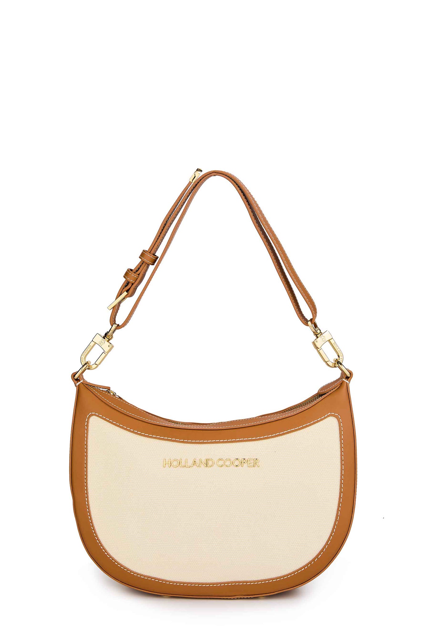 Holland Cooper City Shoulder Bag in Tan Canvas Front