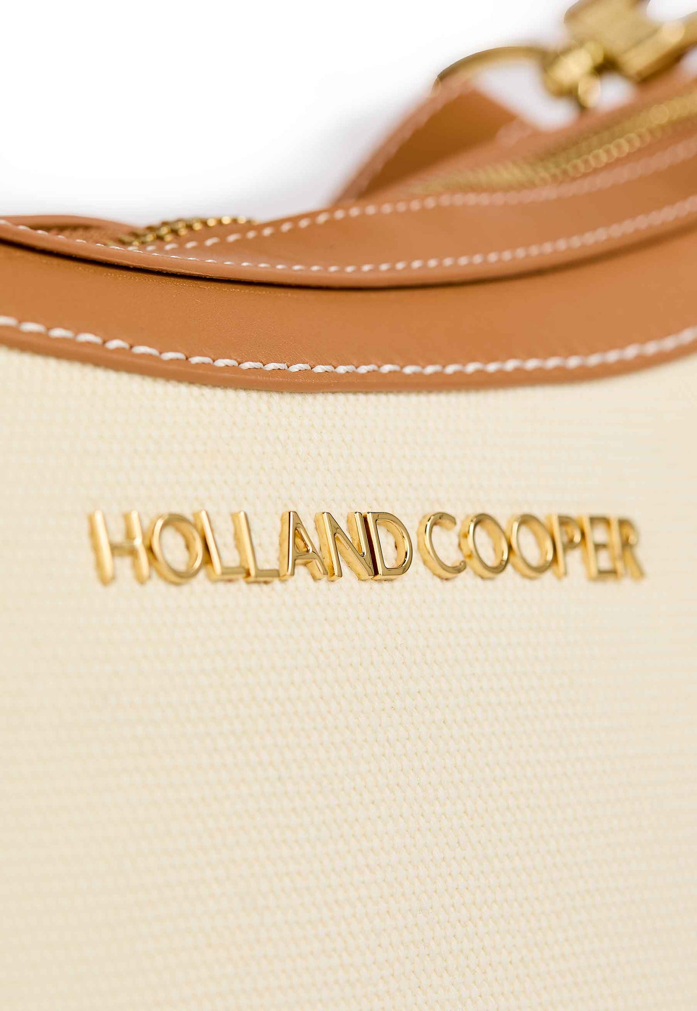 Holland Cooper City Shoulder Bag in Tan Canvas Logo