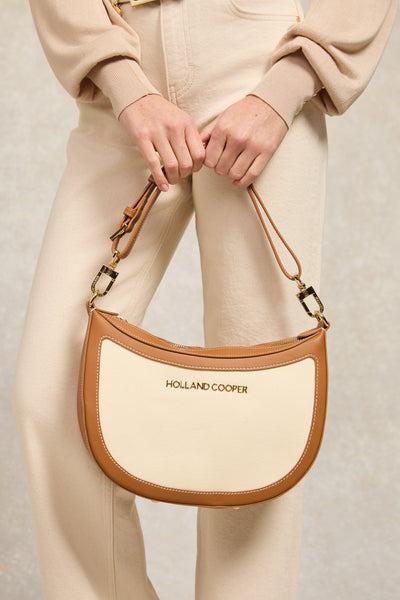 Holland Cooper City Shoulder Bag in Tan Canvas