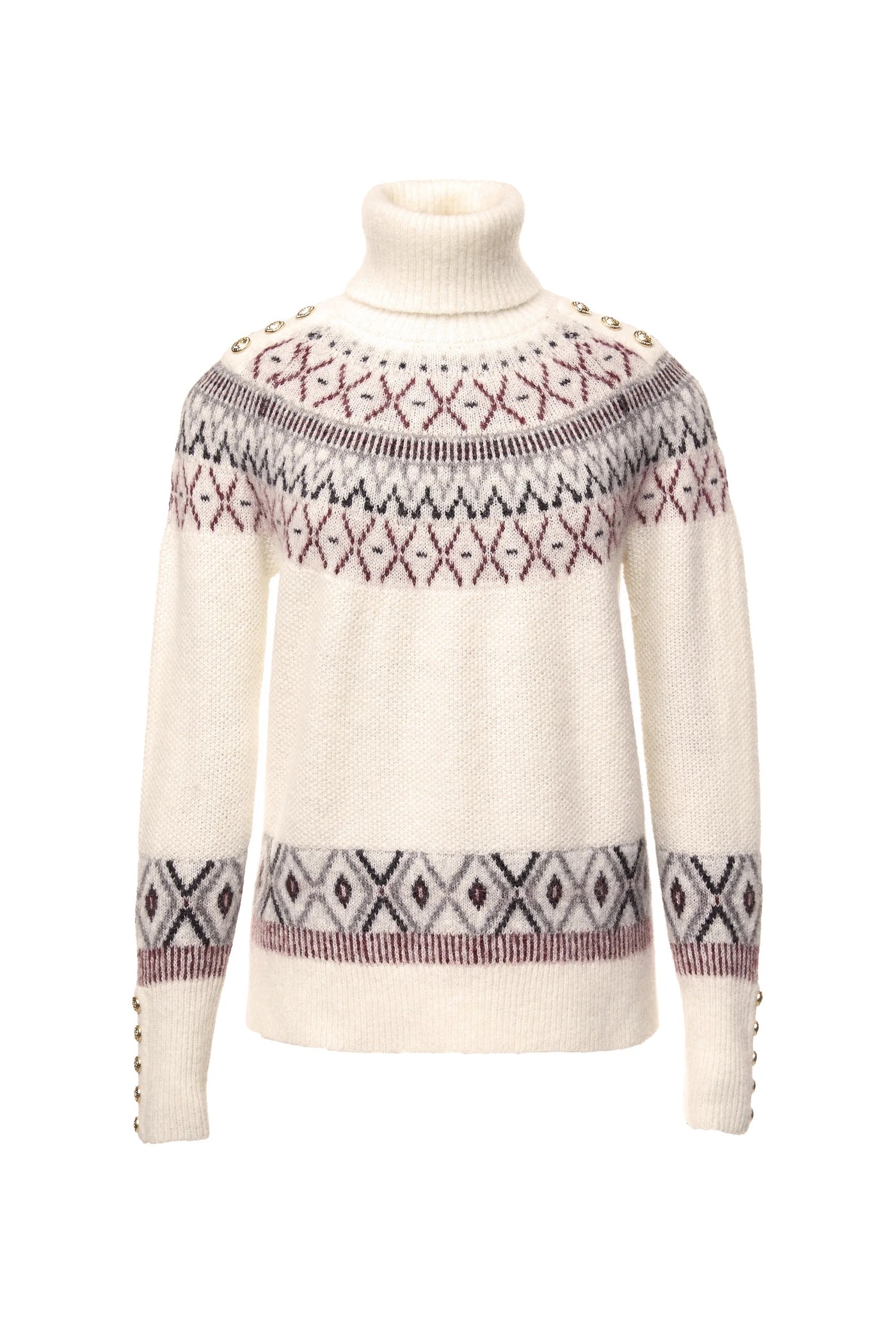 Holland Cooper Fairisle Knitwear in Cream Front