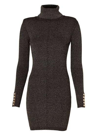 Holland Cooper Kensington Mini Dress in Black Gold Front