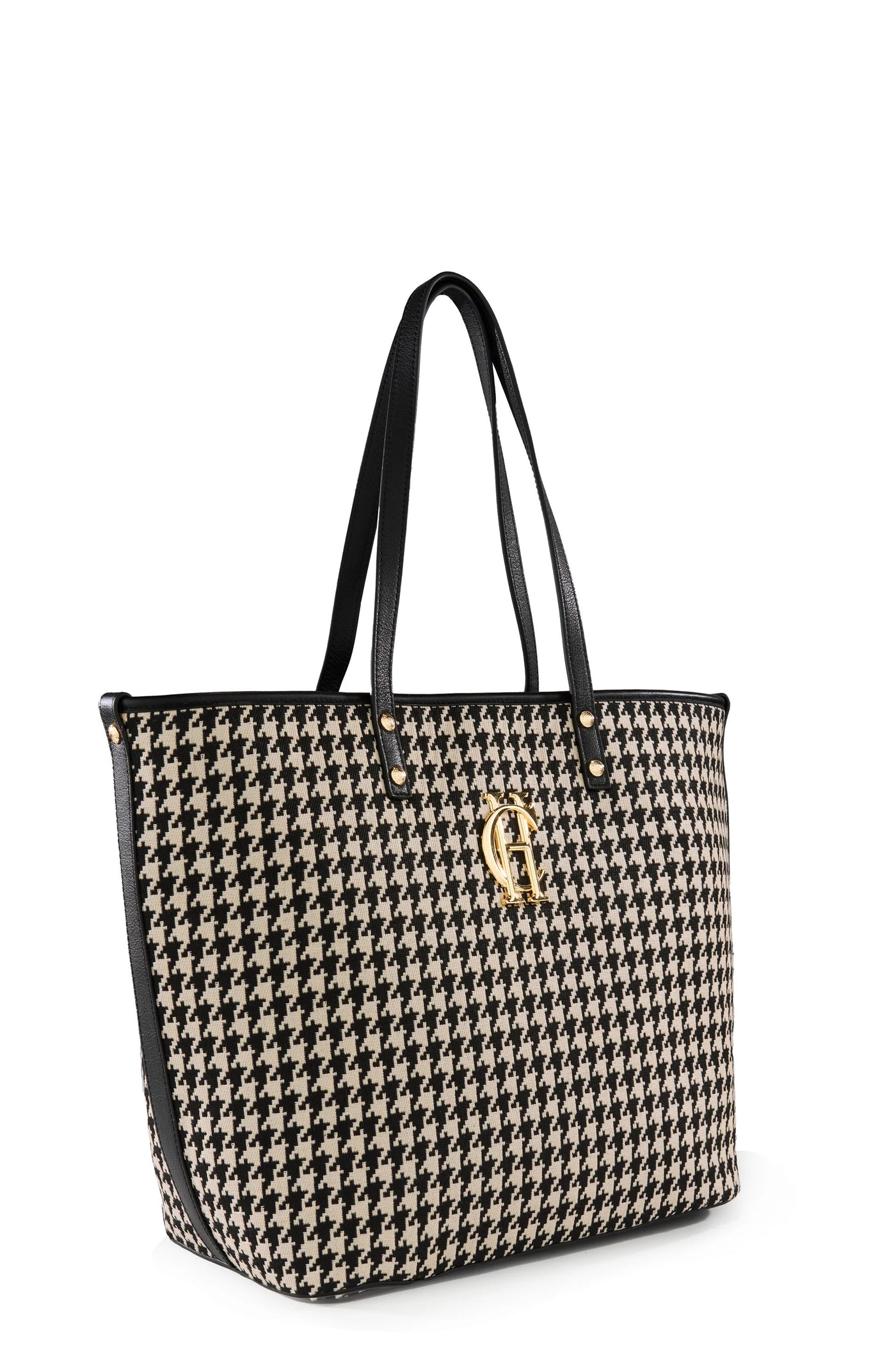 Holland Cooper Kensington Tote Bag in Classic Houndstooth Angle