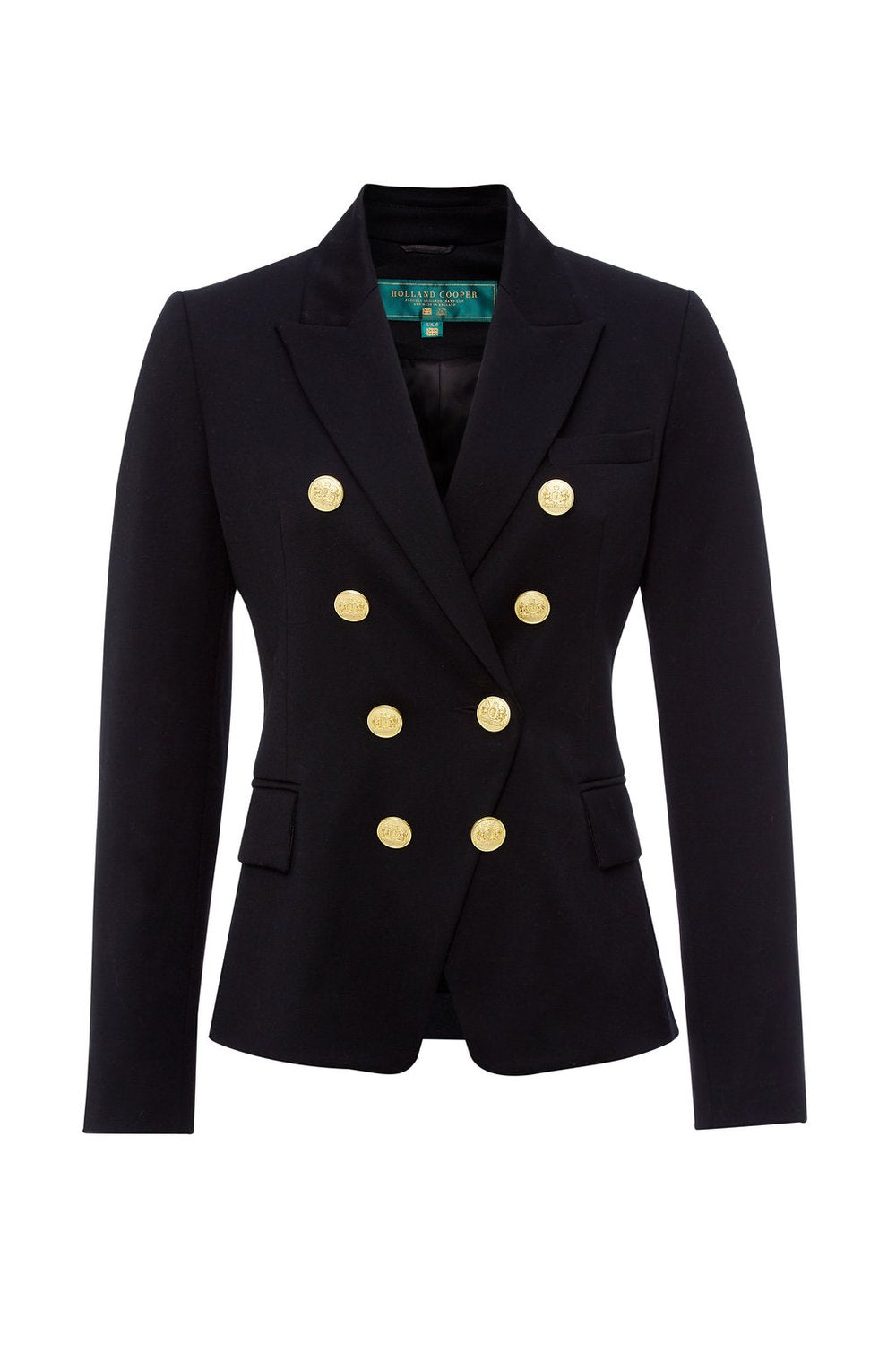 Holland Cooper Knightsbridge Ladies Blazer in Black Barathea Front