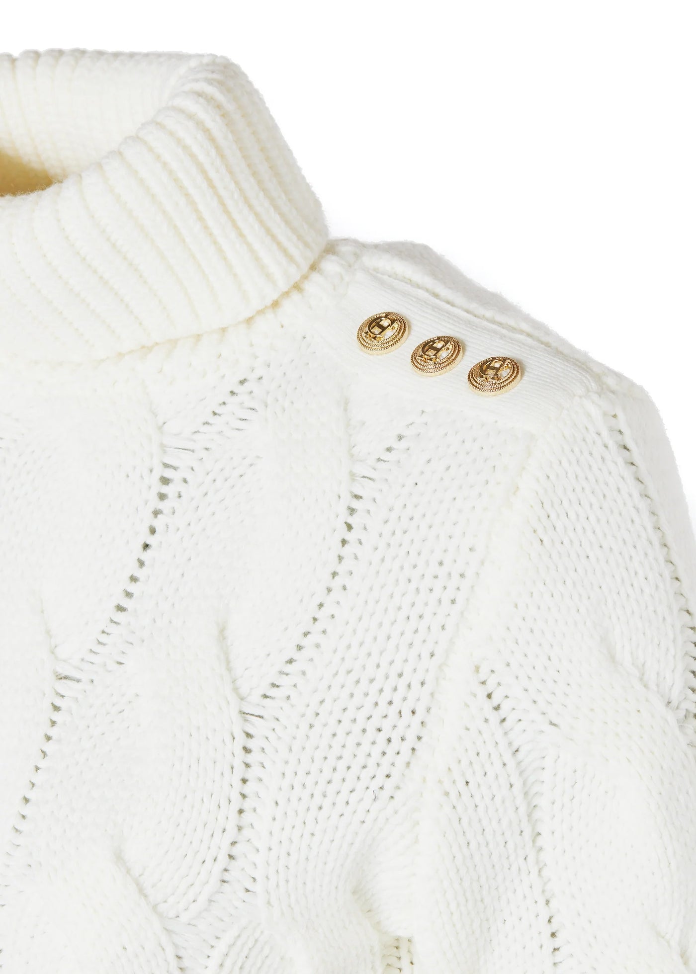 Holland Cooper Lucia Roll Neck Knit in Natural Shoulder