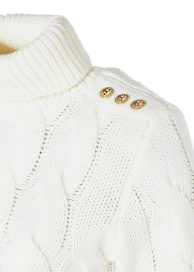 Holland Cooper Lucia Roll Neck Knit in Natural Shoulder