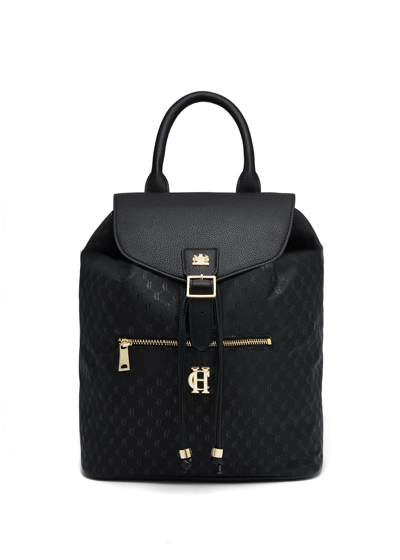 Holland Cooper Regency Monogram Backpack in Black Front