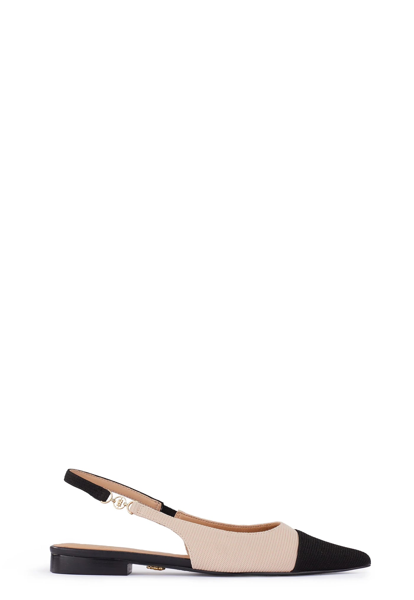 Holland Cooper Regency Slingback Shoe in Nude Black Side