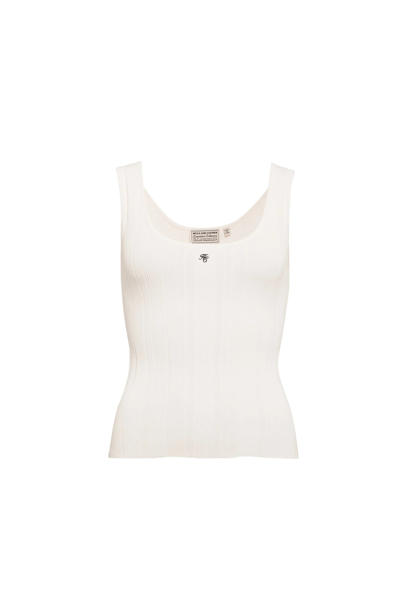 Holland Cooper Ruby Knitted Vest in White Front