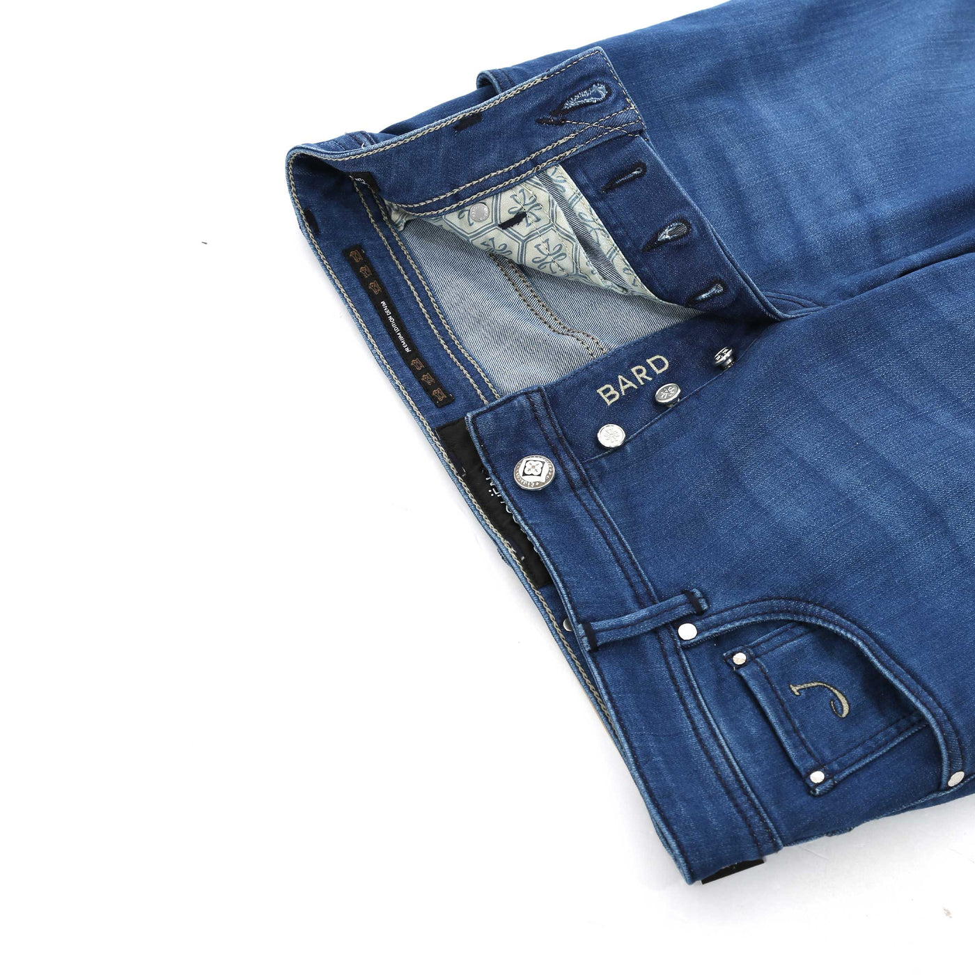 Jacob Cohen Bard Jean in Mid Blue Denim Fly