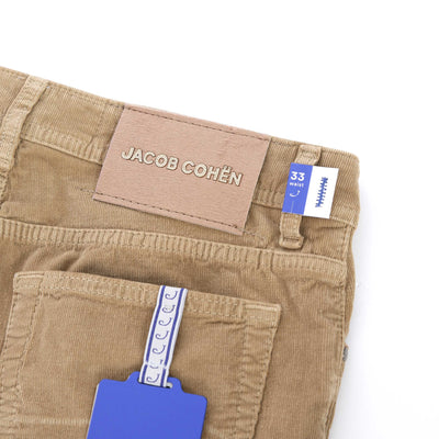 Jacob Cohen Bard Needle Cord in Beige Logo Badge