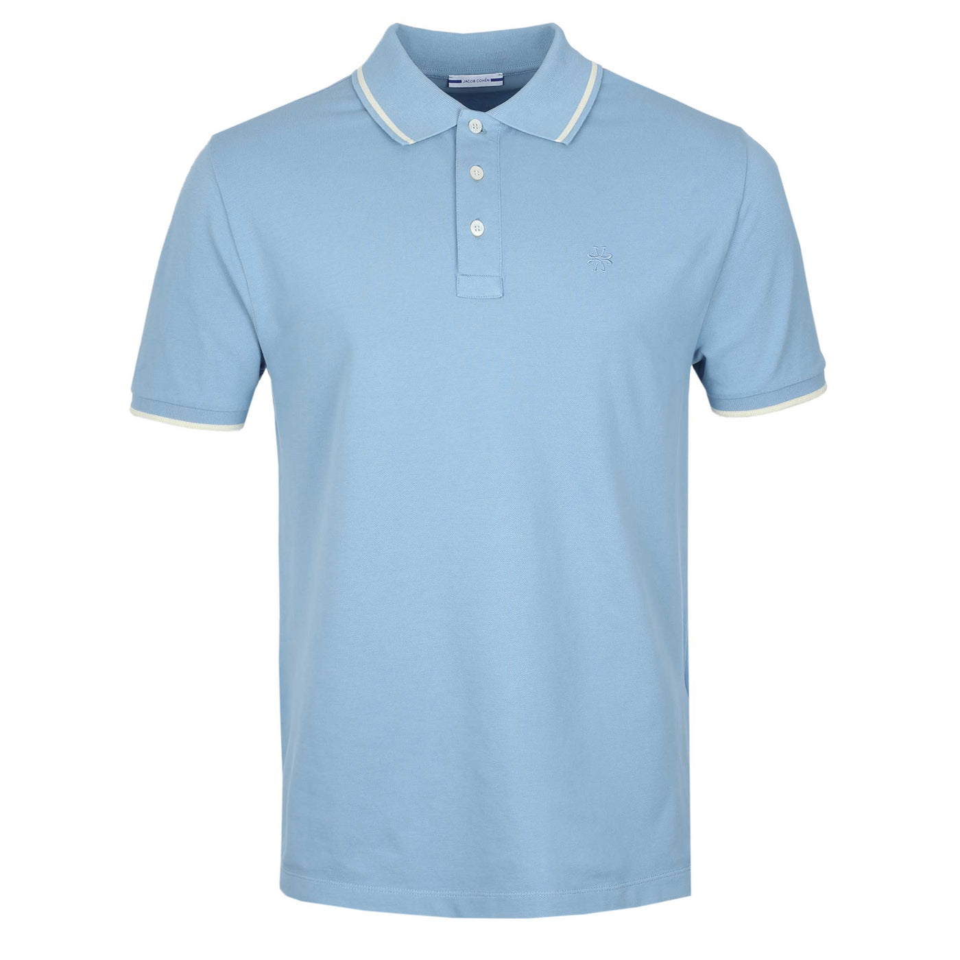 Jacob Cohen Tipped Polo Shirt in Sky Blue