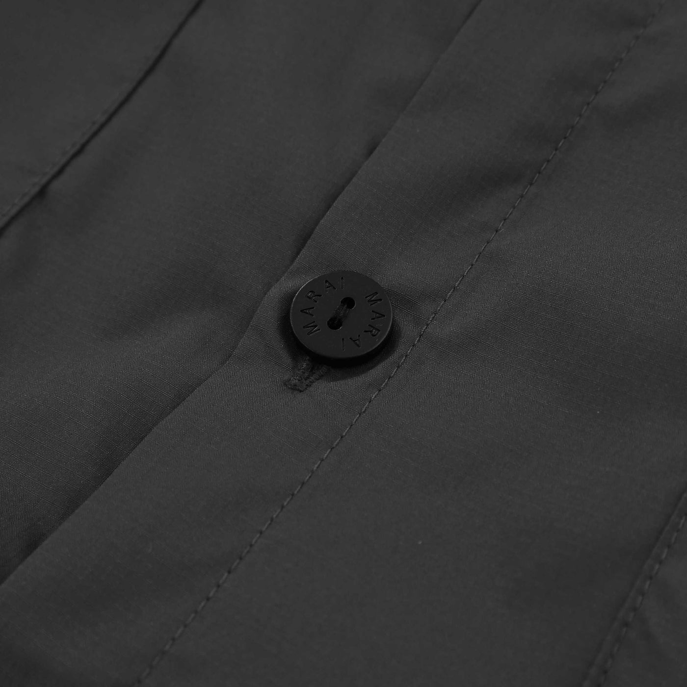 Marai Ripstop Nylon Overshirt in Black Button