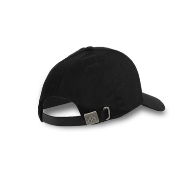 Moose Knuckles Logo Icon Cap in Black & Nickel Back