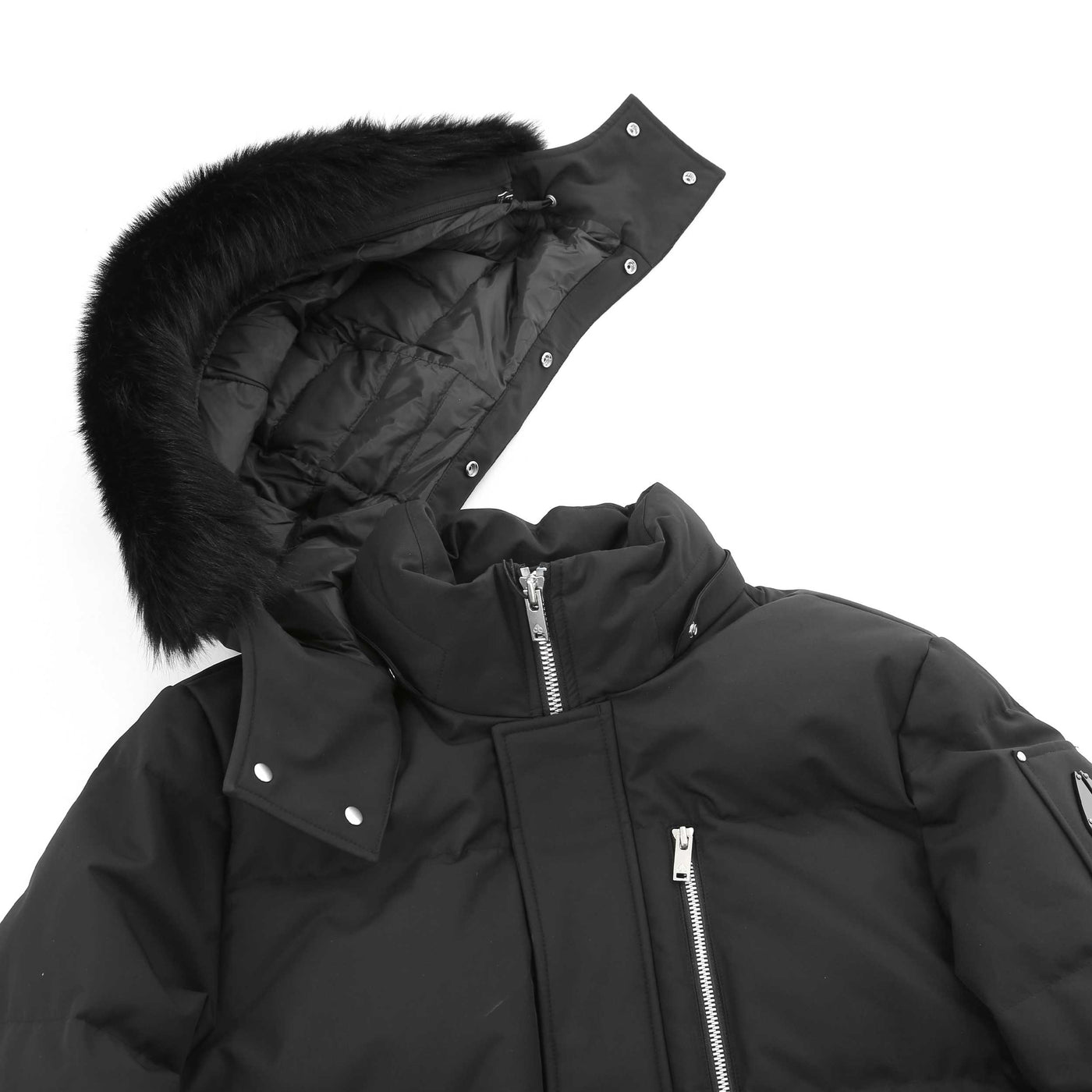 Moose Knuckles M Cloud 3Q Jacket in Black Hood Removed